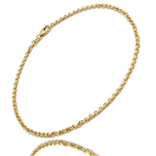 Anker rund - 18 kt guld - halskæde 1,2 mm bred (tråd 0,3 mm) og 80 cm lang