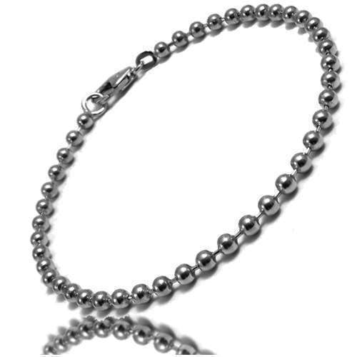 Kugle halskæde i sort rhodineret sølv på 1,2 mm og længde 45 cm