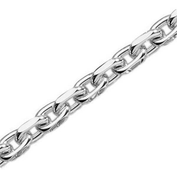 Anker facet halskæde i massivt 925 sterling sølv, tråd 0,6 / bredde ca 1,7 mm og længde 100 cm